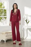 Pierre Cardin 5045 Penye Altılı Çeyiz Seti Bordo görsel 6