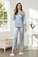 Pierre Cardin 6625 Saten Altılı Çeyiz Seti Mavi görsel 8