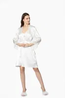 Pierre Cardin 6'lı Kısa Gecelik Sabahlık Çeyiz Set 6040 İnci görsel 13