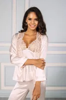 Pierre Cardin Inci 6'lı Çeyiz Saten Gecelik Seti 6955 Pudra görsel 5