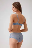 Pierre Cardin Mürdüm Balenli Soft Push Up Sütyen Takım 4742 Mavi görsel 17