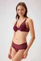 Pierre Cardin Mürdüm Balenli Soft Push Up Sütyen Takım 4742 Mor görsel 6