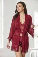 Pierre Cardin Saten Dörtlü Çeyiz Seti 7005 Bordo görsel 32