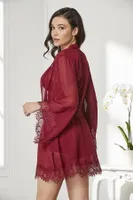 Pierre Cardin Saten Dörtlü Çeyiz Seti 7005 Bordo görsel 34