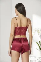 Pierre Cardin Saten Dörtlü Çeyiz Seti 7005 Bordo görsel 38