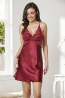 Pierre Cardin Saten Dörtlü Çeyiz Seti 7005 Bordo görsel 35