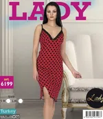 Puantiyeli Askılı Kısa Gecelik Lady 6199 Kırmızı detay görünüm