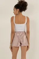 Saten Şort Pijama Altı Doremi 002-001095 Kahverengi farklı açı