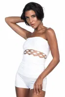Seamless Fantezi Straplez Atlet Emay 5035 Beyaz