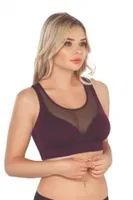 Seamless Tüllü Toparlayıcı Sütyen Emay 4028 Bordo görsel 6