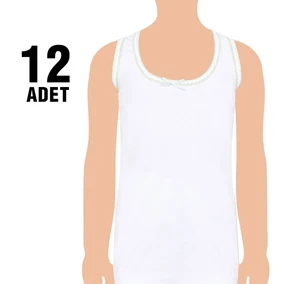 Seher Yıldızı Kız Çocuk Kalın Askılı Oyalı Atlet 12'li Seher Yıldızı 0049