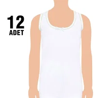 Seher Yıldızı Kız Çocuk Kalın Askılı Oyalı Atlet 12'li Seher Yıldızı 0049