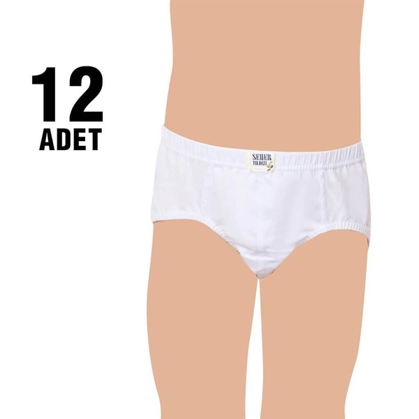 Beyaz Erkek Çocuk Slip Külot 12Li Seher Yıldızı 0037