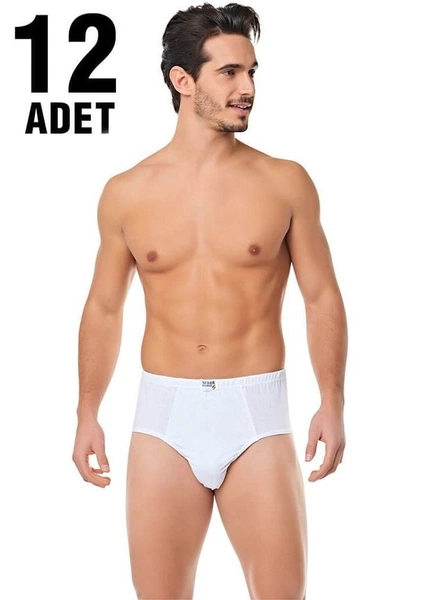 Beyaz Penye Erkek Slip Külot 12'li Seher Yıldızı 0005