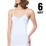 İp Askılı Hazıryaka Bayan Atlet 6Lı Seher Yıldızı 0013 Beyaz