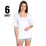 Seher Kollu Kaşkorse Bayan Atlet 6Lı SKD0011 Beyaz