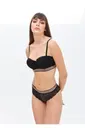 Simli Straplez Siyah Sütyen Hipster Takım NBB 4792