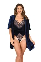 Kadife Bodysuit İkili Takım Sistina 1433 Lacivert farklı açı