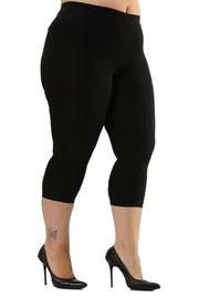 HMD Siyah Büyük Beden Battal Boy Diz Altı Kadın Tayt Hmd 4020