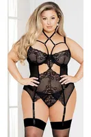 Siyah Dantelli Fantezi Büyük Beden Jartiyer Takım For Dreams 8313 Siyah