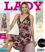 Siyah Desenli Kısa Gecelik Lady 6494 Siyah farklı açı