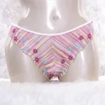 Slip Külot Çiçek İşlemeli Renkli Anıl 2789 - 10 Adet Pembe