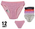 Tutku Betül Bayan Bikini 0532 - 12 Adet Karişik Renk