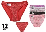 Kardelen Kadın Bikini Külot Tutku 0534 - 12 Adet Karişik Renk