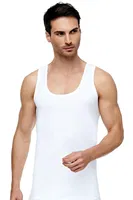 Tutku Elit %100 Pamuk Erkek Penye Atlet 1001 Beyaz detay görünüm