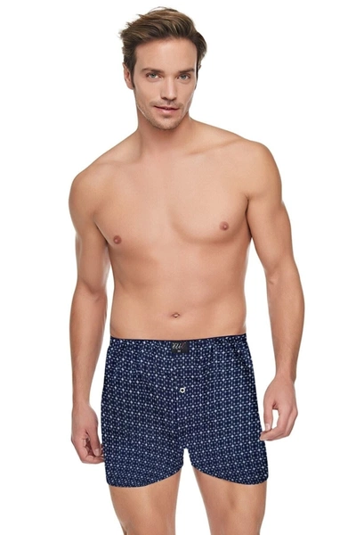 % 100 Pamuk Havlu Bel Erkek Penye Desenli Boxer Tutku Elit 1102