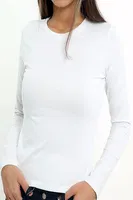 Tutku Elit Elastan Bayan Uzun Kollu T-Shirt Atlet 2203 Beyaz detay görünüm