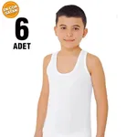 Tutku Erkek Çocuk Penye Atlet TEC0124 - 6 Adet Beyaz