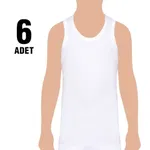 Tutku Erkek Çocuk Penye Atlet TEC0124 - 6 Adet Beyaz detay görünüm