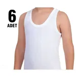 Tutku Erkek Çocuk Penye Atlet TEC0124 - 6 Adet Beyaz farklı açı
