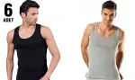 Klasik Erkek Penye Atlet 6Lı Tutku TER0101-R Siyah