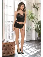 Siyah Dantelli Kadife 3lü Takım Sistina 1399 Siyah görsel 6