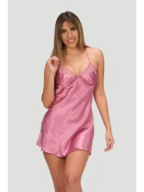 NBB 2Li Dantel Sabahlıklı Kısa Saten Gecelik Takımı NBB 3150  - Alternatif Görünüm