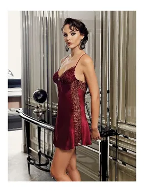 Perin 2Li Saten Güpürlü Gecelik Sabahlık Çeyiz Seti Perin 4013