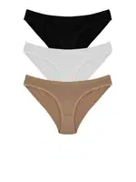 3Lü Penye Kadın Slip Külot NBB 235 Asorti