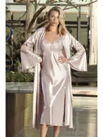 6 lı Saten Takım Gelin Çeyiz Takımı Nurteks 6696 Pudra