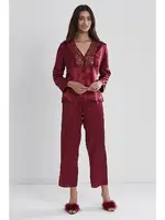 6lı Gelin Çeyiz Seti Saten Çeyiz Takım Pierre Cardin 6955 Bordo görsel 30