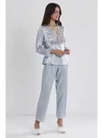 6lı Gelin Çeyiz Seti Saten Çeyiz Takım Pierre Cardin 6955 Mavi görsel 11