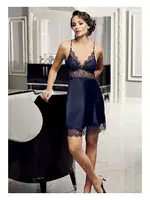 6Lı Güpürlü Saten Gelin Çeyiz Seti Perin 9600 Lacivert detay görünüm