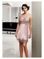 6Lı Güpürlü Saten Gelin Çeyiz Seti Perin 9600 Pudra görsel 14