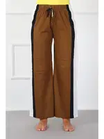 Yanları Şeritli Penye Bol Paça Pantolon Akbeniz 210015 Sütlü Kahve