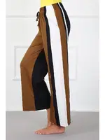 Yanları Şeritli Penye Bol Paça Pantolon Akbeniz 210015 Sütlü Kahve detay görünüm