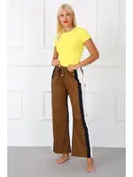 Yanları Şeritli Penye Bol Paça Pantolon Akbeniz 210015 Sütlü Kahve farklı açı