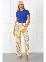 Bol Paça Renkli Kadın Pantolon Akbeniz 210019 Sarı farklı açı