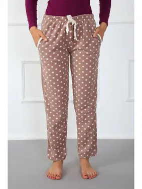 Akbeniz Welsoft Polar Puantiyeli Tek Alt Kadın Pijama Akbeniz 210041