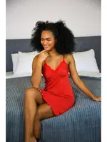 İp Askılı Kadın Penye Gecelik Akbeniz 11301 Kırmızı detay görünüm